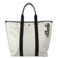 BALLY Logo Bicolor Shoulder Bag Tote Bag Shoulder Bag Leather/Canvas Black/Ivory Used
