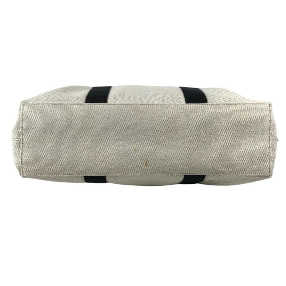 BALLY Logo Bicolor Shoulder Bag Tote Bag Shoulder Bag Leather/Canvas Black/Ivory Used