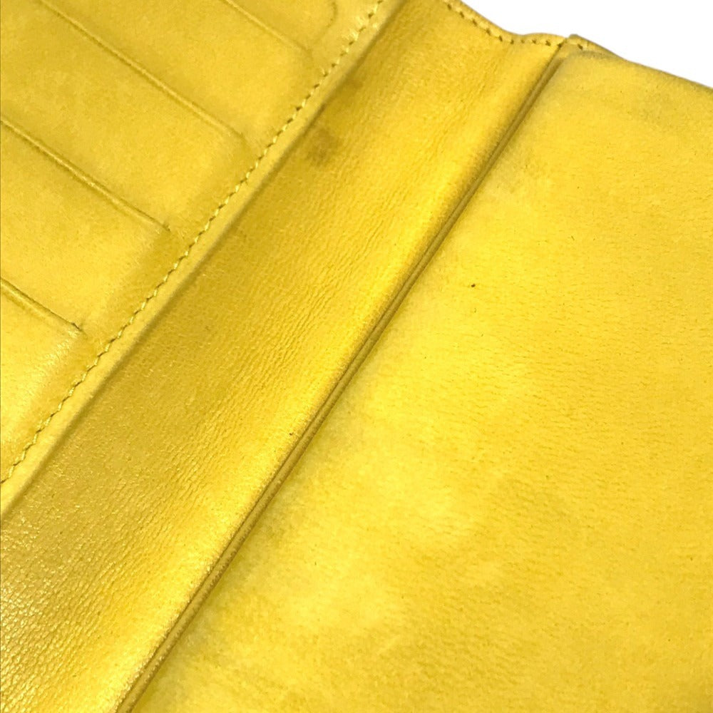 CHANEL Big Logo CC CC Mark long wallet bifold Long Wallet Caviar Leather yellow Used