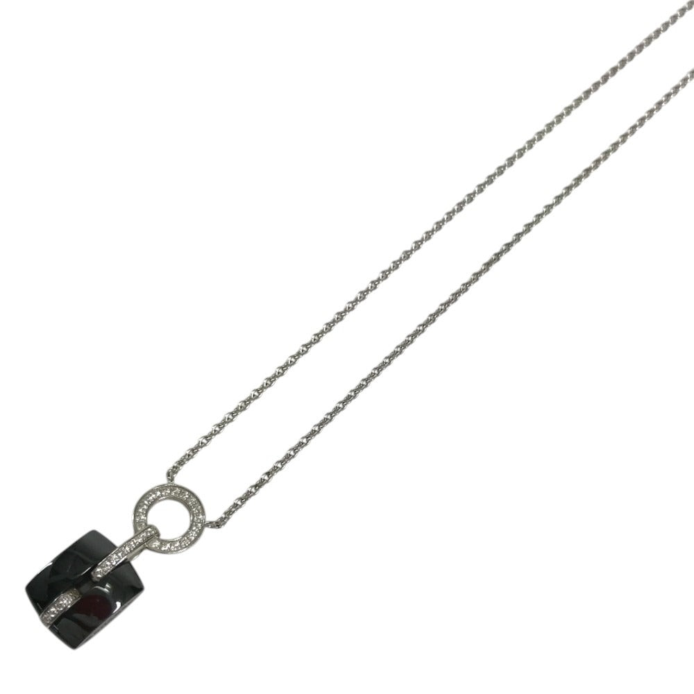 CHANEL K18 Gold 18K Diamond Ultra Pendant Chain Necklace Accessories Jewelry Necklace Au750 Black/Silver Used