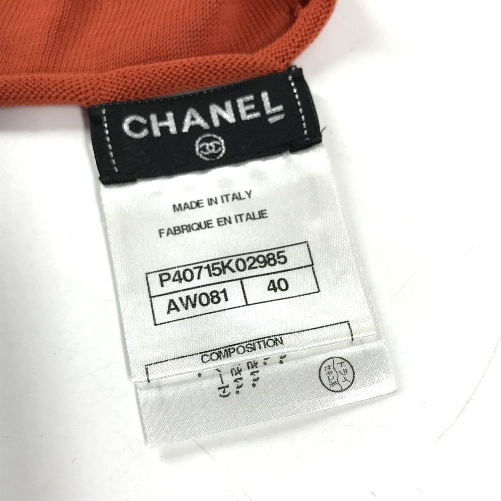 CHANEL P40715 CC Logo CC Mark Mesh apparel Dress cotton Orange Used