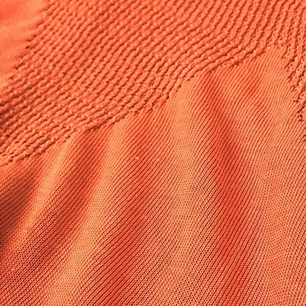 CHANEL P40715 CC Logo CC Mark Mesh apparel Dress cotton Orange Used