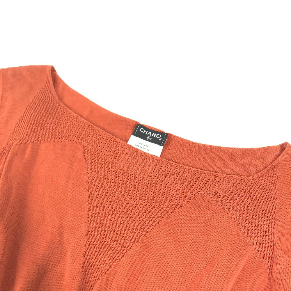CHANEL P40715 CC Logo CC Mark Mesh apparel Dress cotton Orange Used