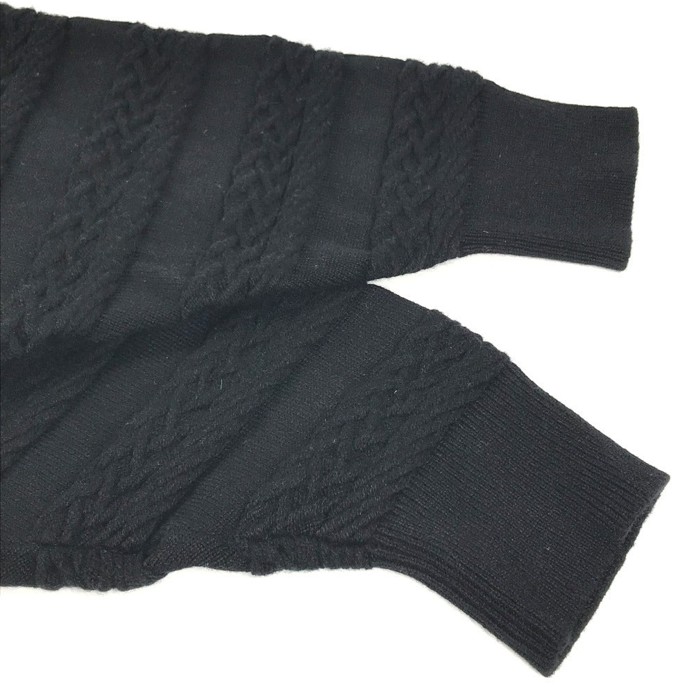 HERMES logo Apparel Long-sleeved tops Long-sleeved knit knit Cashmere Black Used