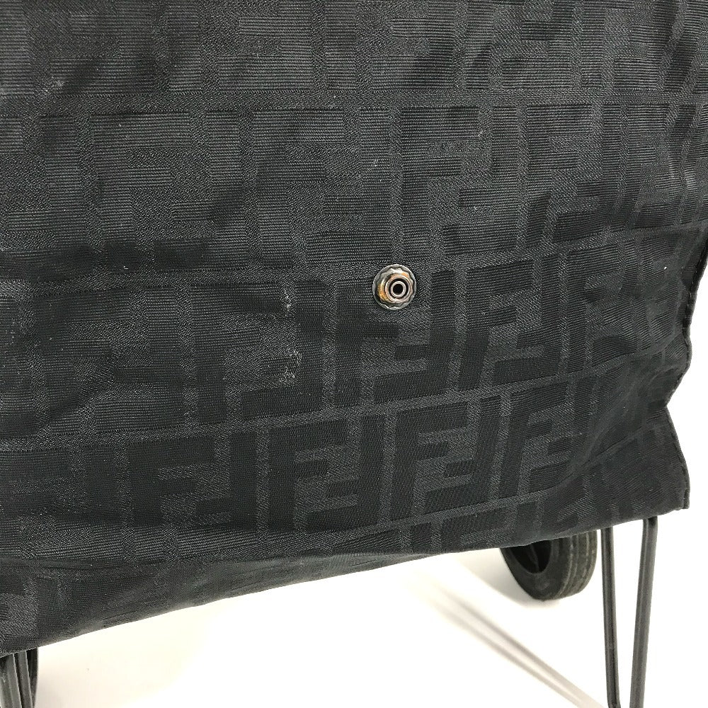 FENDI vintage Zucca Logo Suitcase Trunk 2-wheel travel bag Carry Bag Canvas Black Used