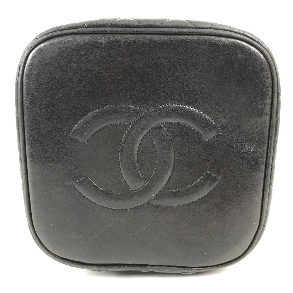 CHANEL CC CC Mark logo vintage Matelasse Quilted Vanity Bag Bag, Box, Makeup Box, Pouch Hand Bag Leather Black Used