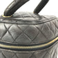 CHANEL CC CC Mark logo vintage Matelasse Quilted Vanity Bag Bag, Box, Makeup Box, Pouch Hand Bag Leather Black Used