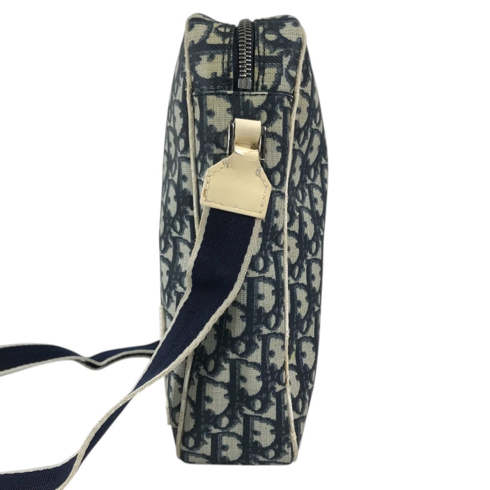 Dior Logo Trotter No. 1 Crossbody bag Pochette Shoulder Bag PVC / Patent Leather blue/White Used