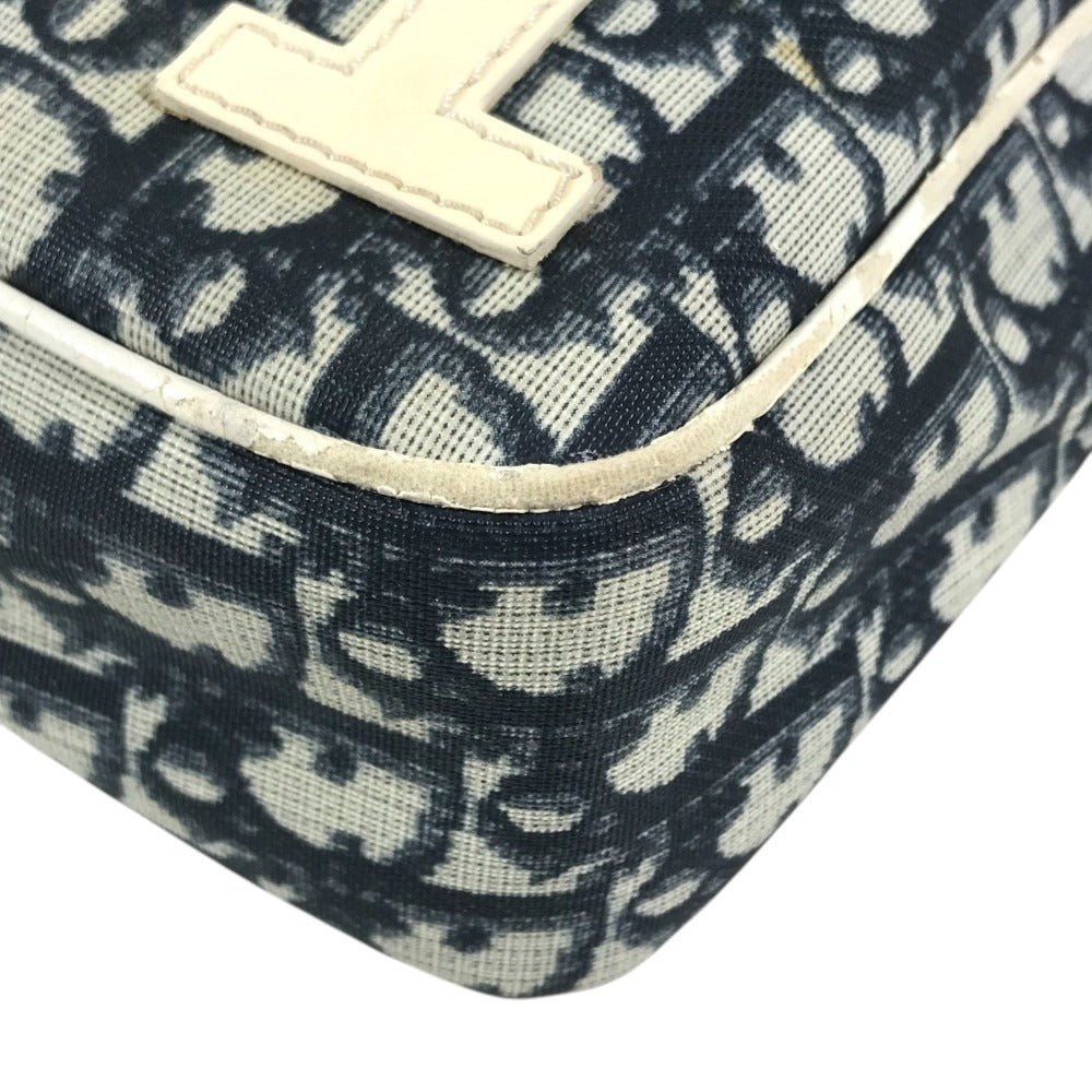 Dior Logo Trotter No. 1 Crossbody bag Pochette Shoulder Bag PVC / Patent Leather blue/White Used