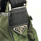 PRADA triangle logo triangle logo plate Crossbody bag Shoulder Bag Nylon / Leather khaki/Black Used