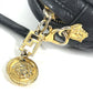 VERSACE vintage Logo Big Medusa Crossbody bag Pochette Shoulder Bag Leather Black/Gold Used