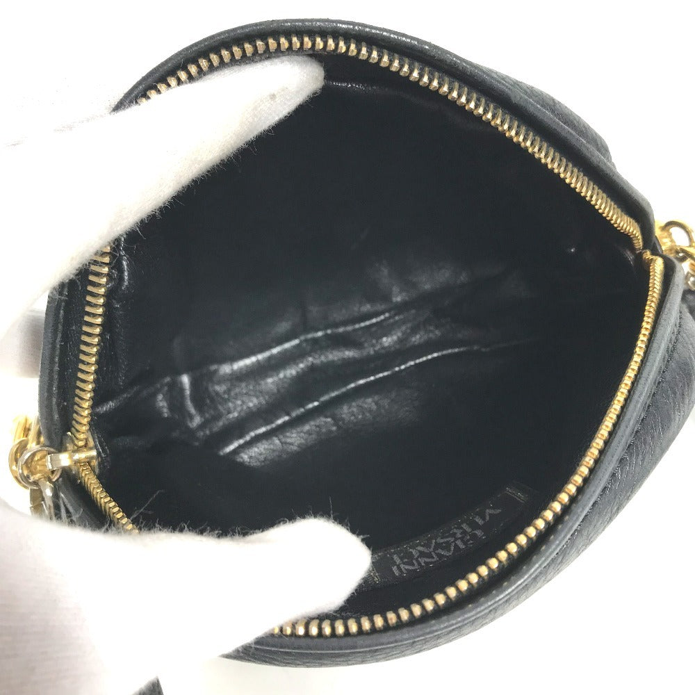 VERSACE vintage Logo Big Medusa Crossbody bag Pochette Shoulder Bag Leather Black/Gold Used
