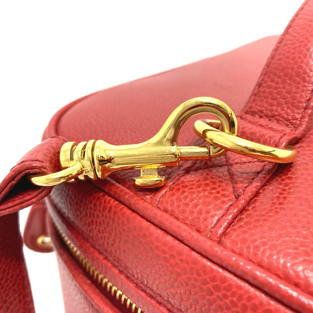 CHANEL CC Coco Mark Vanity Bag, Handbag, Shoulder Bag, Caviar Skin, Red, Women's