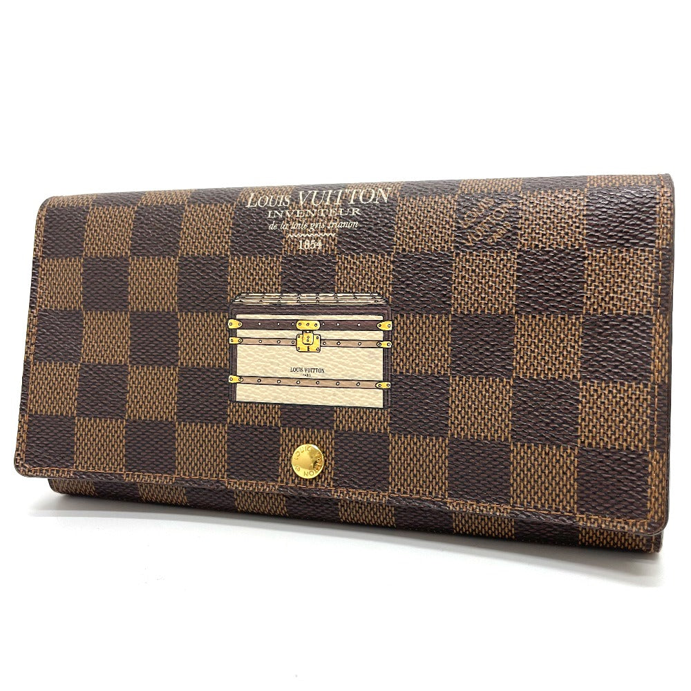 LOUIS VUITTON N63179 Damier Portefeuille Sarah Bifold Wallet, Long Wallet, Damier Canvas, Women's, Ebene, Brown