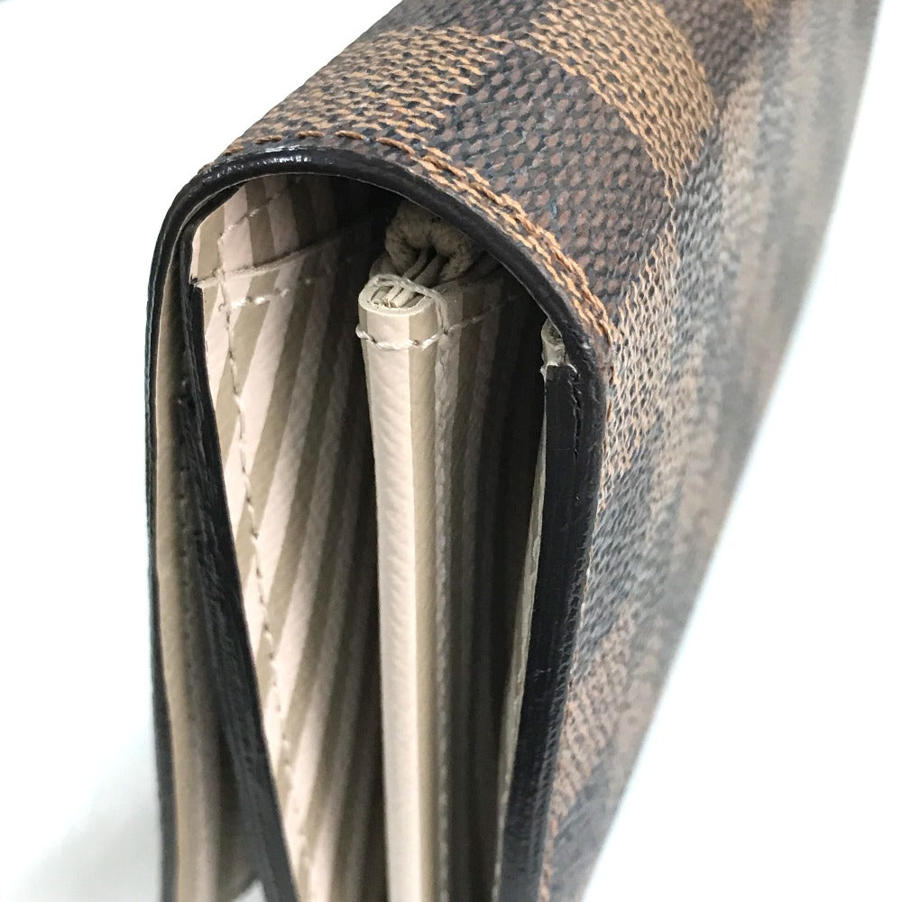 LOUIS VUITTON N63179 Damier Portefeuille Sarah Bifold Wallet, Long Wallet, Damier Canvas, Women's, Ebene, Brown
