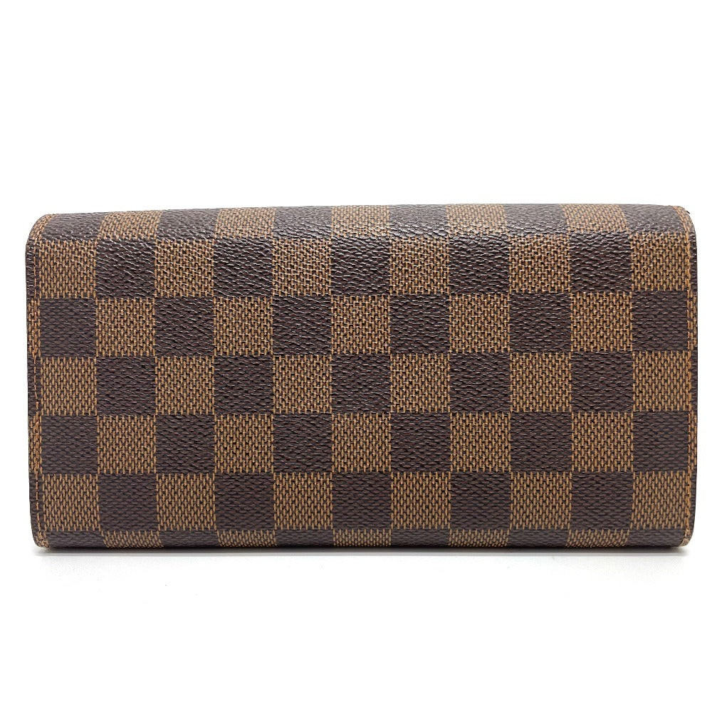 LOUIS VUITTON N63179 Damier Portefeuille Sarah Bifold Wallet, Long Wallet, Damier Canvas, Women's, Ebene, Brown