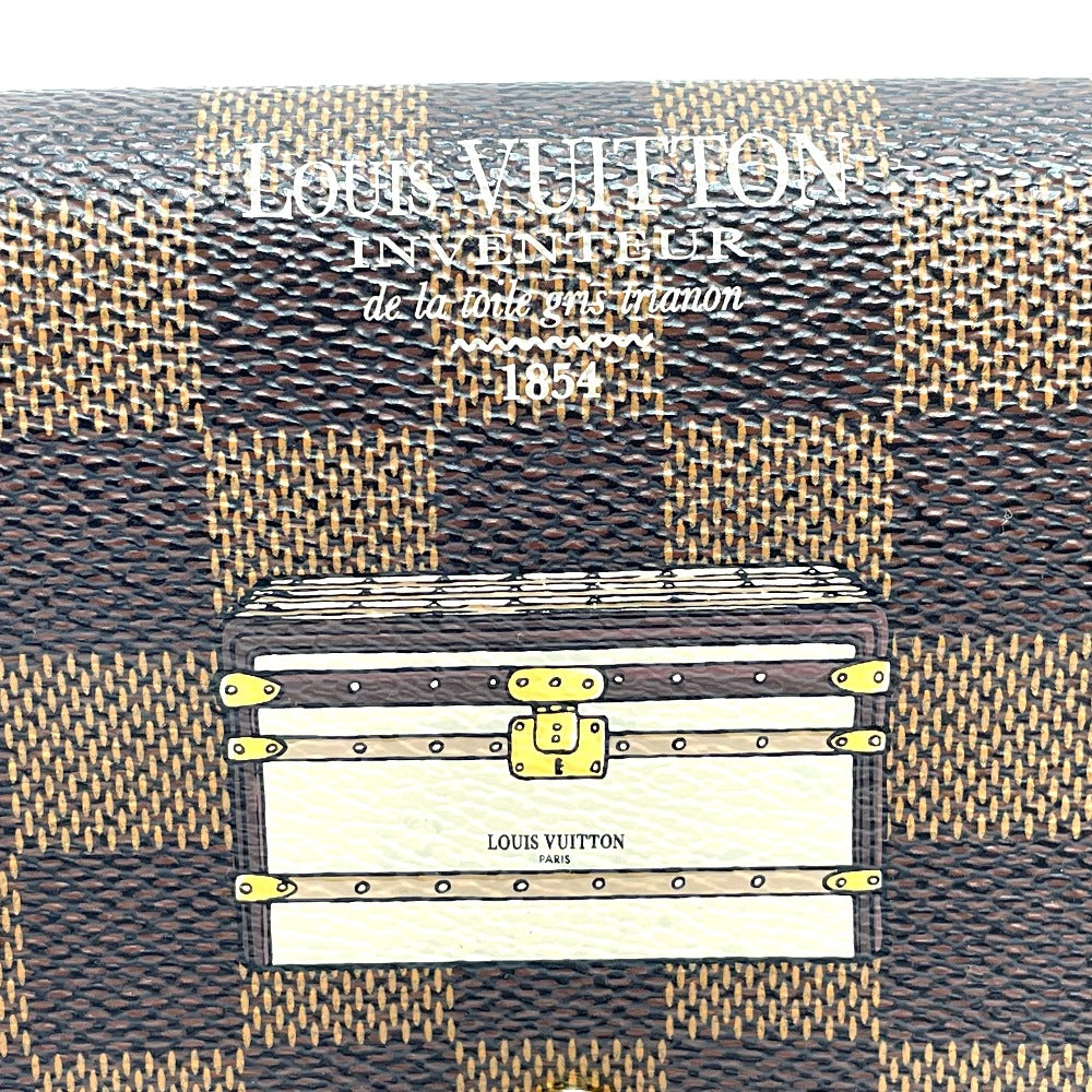 LOUIS VUITTON N63179 Damier Portefeuille Sarah Bifold Wallet, Long Wallet, Damier Canvas, Women's, Ebene, Brown