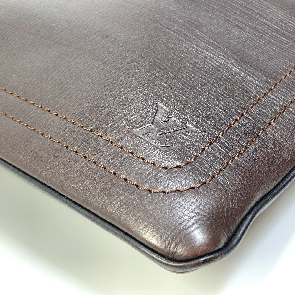 LOUIS VUITTON M93453 Utah Pochette, Shawnee MM, Crossbody Shoulder Bag, Utah Leather, Men's, Cafe Brown