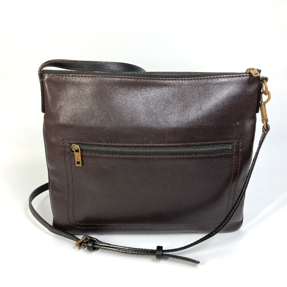 LOUIS VUITTON M93453 Utah Pochette, Shawnee MM, Crossbody Shoulder Bag, Utah Leather, Men's, Cafe Brown
