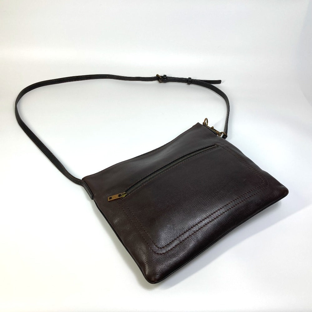 LOUIS VUITTON M93453 Utah Pochette, Shawnee MM, Crossbody Shoulder Bag, Utah Leather, Men's, Cafe Brown
