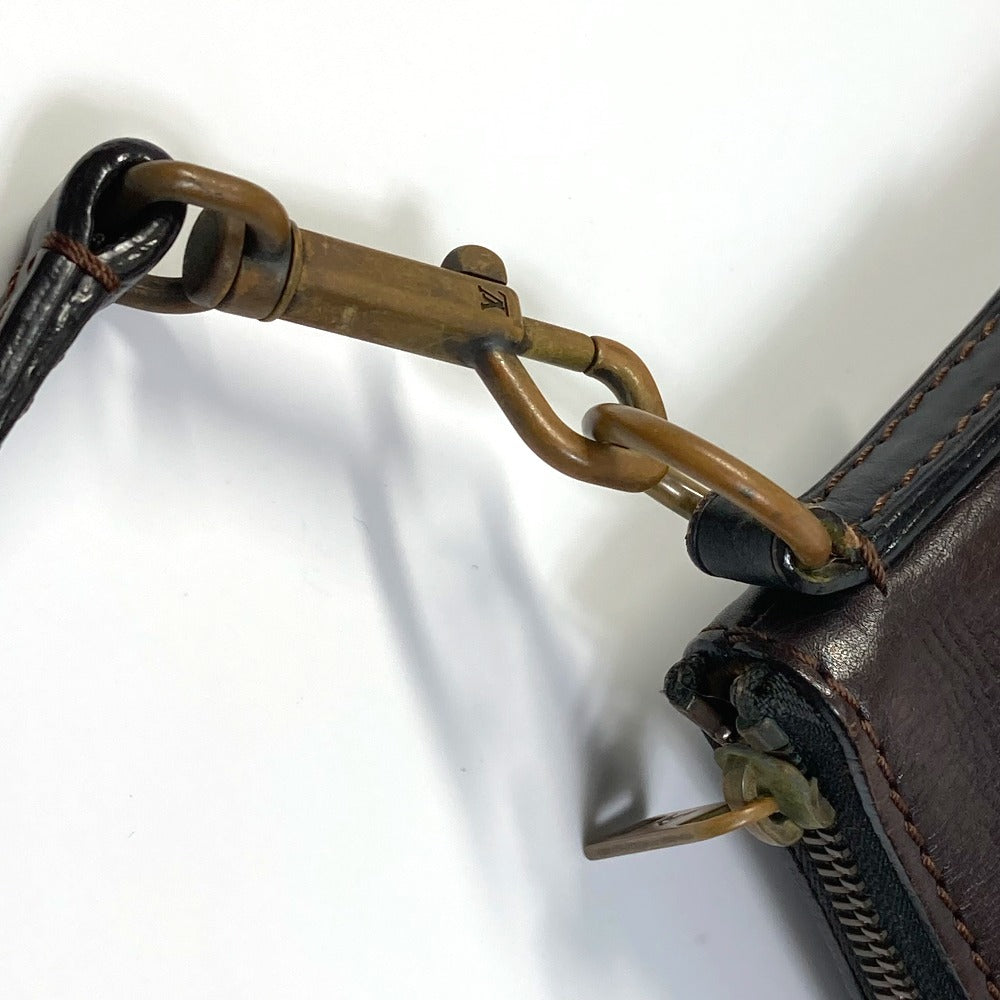 LOUIS VUITTON M93453 Utah Pochette, Shawnee MM, Crossbody Shoulder Bag, Utah Leather, Men's, Cafe Brown