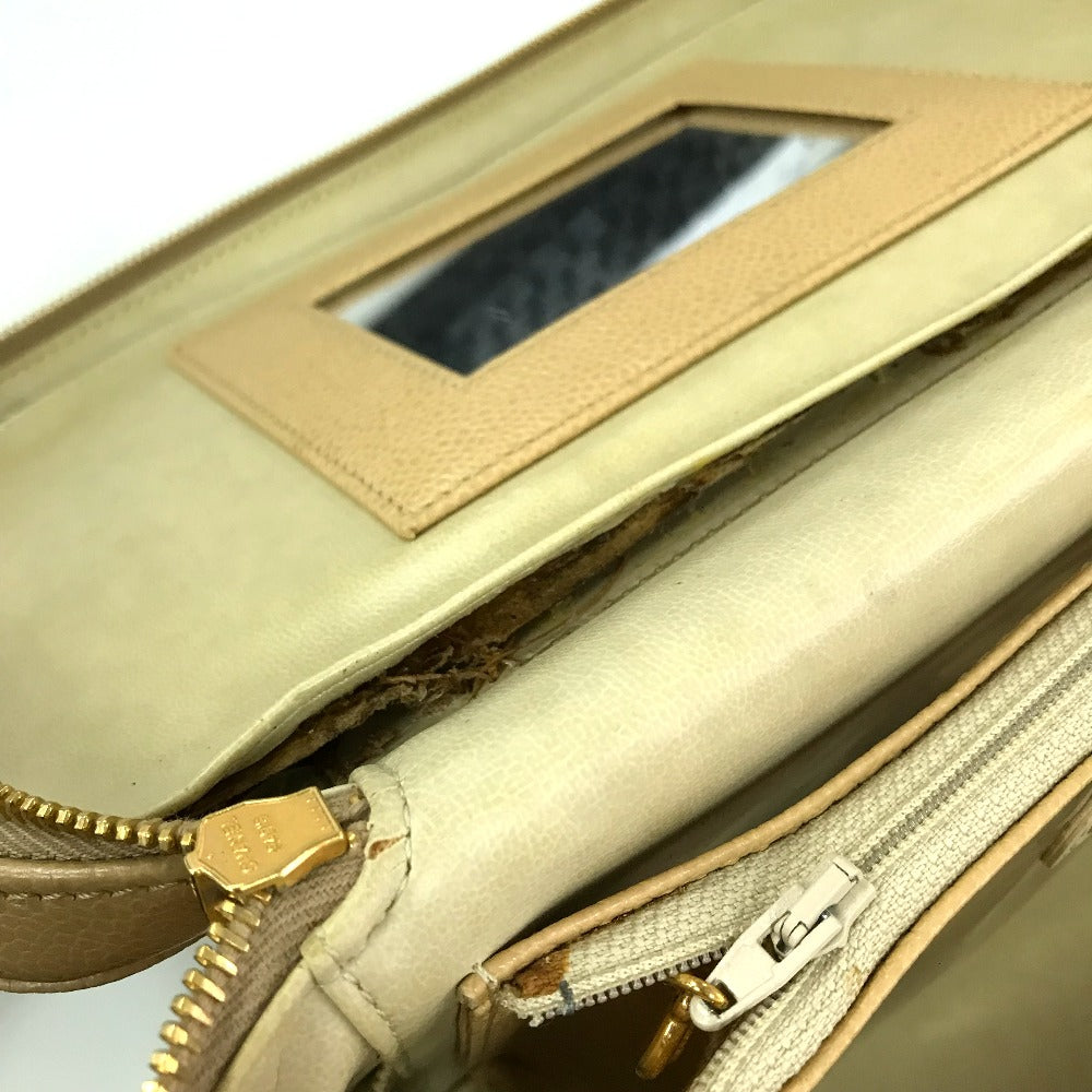 CHANEL CC ココマーク バニティバッグ カバン 2WAY ハンドバッグ 肩掛け 斜め掛け ショルダーバッグ キャビアスキン レディース ベージュ