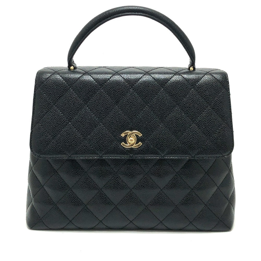 CHANEL Coco Mark CC Matelasse Quilted Tote Bag in Caviar Leather, Black