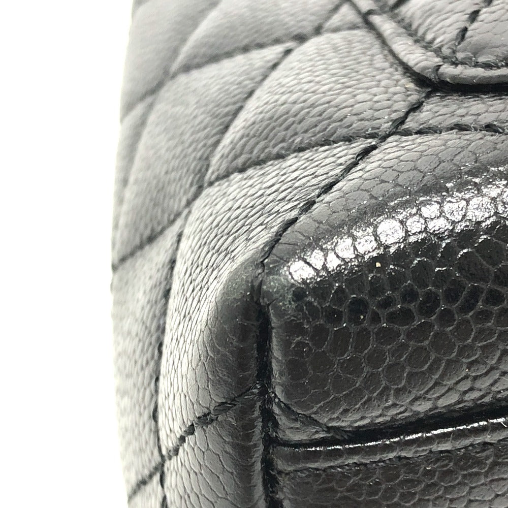 CHANEL Coco Mark CC Matelasse Quilted Tote Bag in Caviar Leather, Black