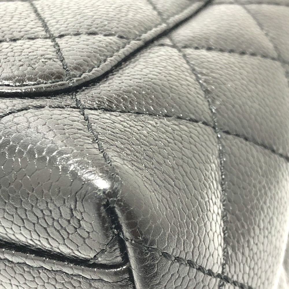 CHANEL Coco Mark CC Matelasse Quilted Tote Bag in Caviar Leather, Black