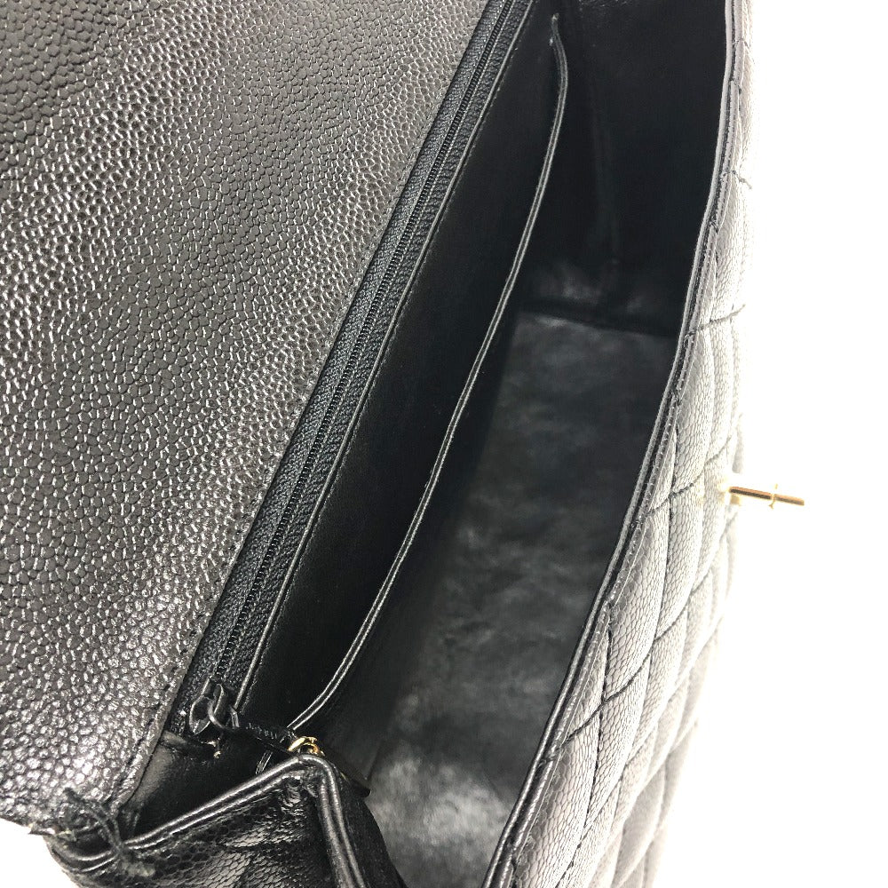 CHANEL Coco Mark CC Matelasse Quilted Tote Bag in Caviar Leather, Black