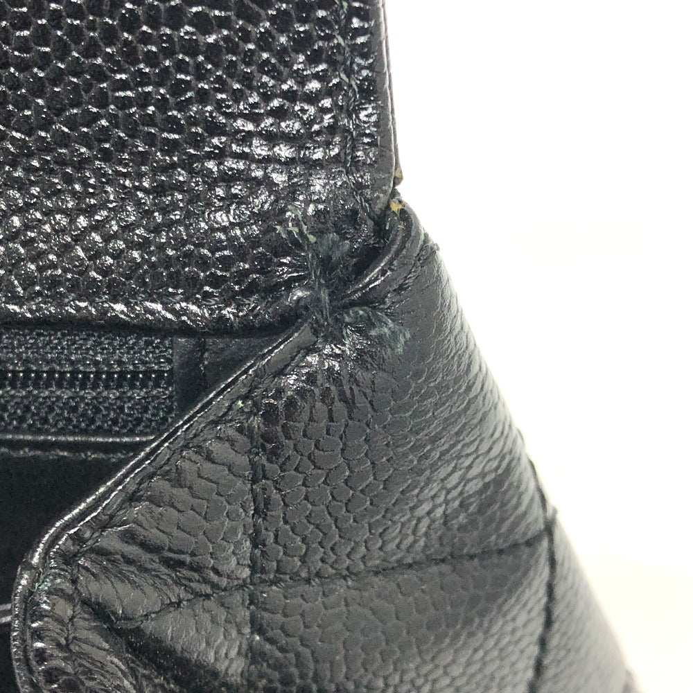 CHANEL Coco Mark CC Matelasse Quilted Tote Bag in Caviar Leather, Black