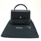 CHANEL Coco Mark CC Matelasse Quilted Tote Bag in Caviar Leather, Black