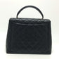 CHANEL Coco Mark CC Matelasse Quilted Tote Bag in Caviar Leather, Black