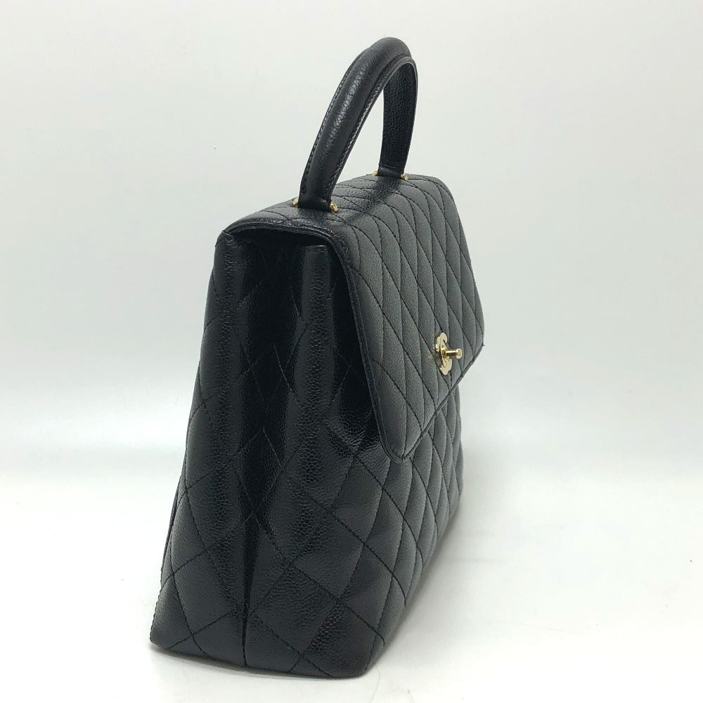CHANEL Coco Mark CC Matelasse Quilted Tote Bag in Caviar Leather, Black