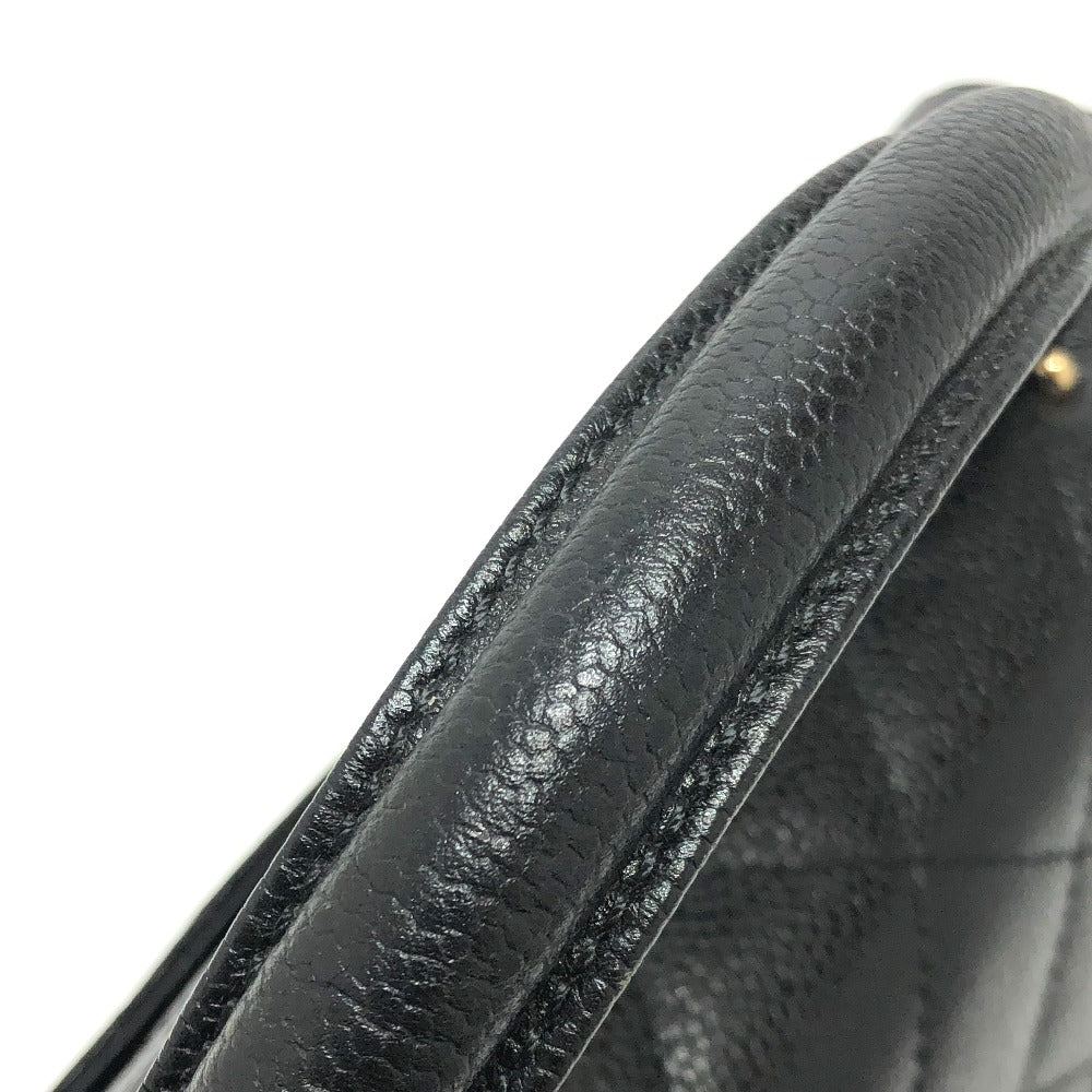 CHANEL Coco Mark CC Matelasse Quilted Tote Bag in Caviar Leather, Black