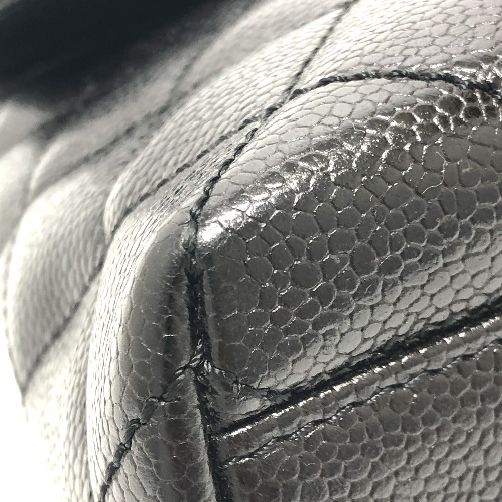 CHANEL Coco Mark CC Matelasse Quilted Tote Bag in Caviar Leather, Black