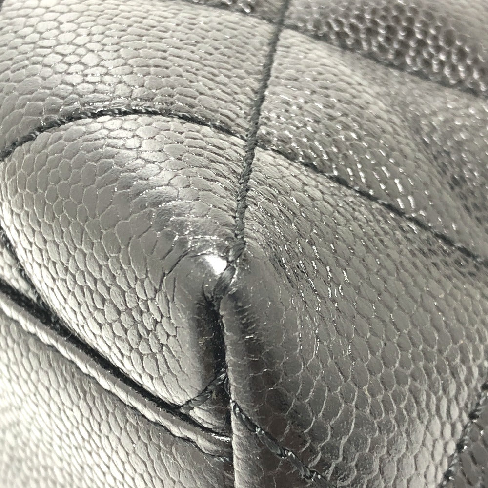 CHANEL Coco Mark CC Matelasse Quilted Tote Bag in Caviar Leather, Black