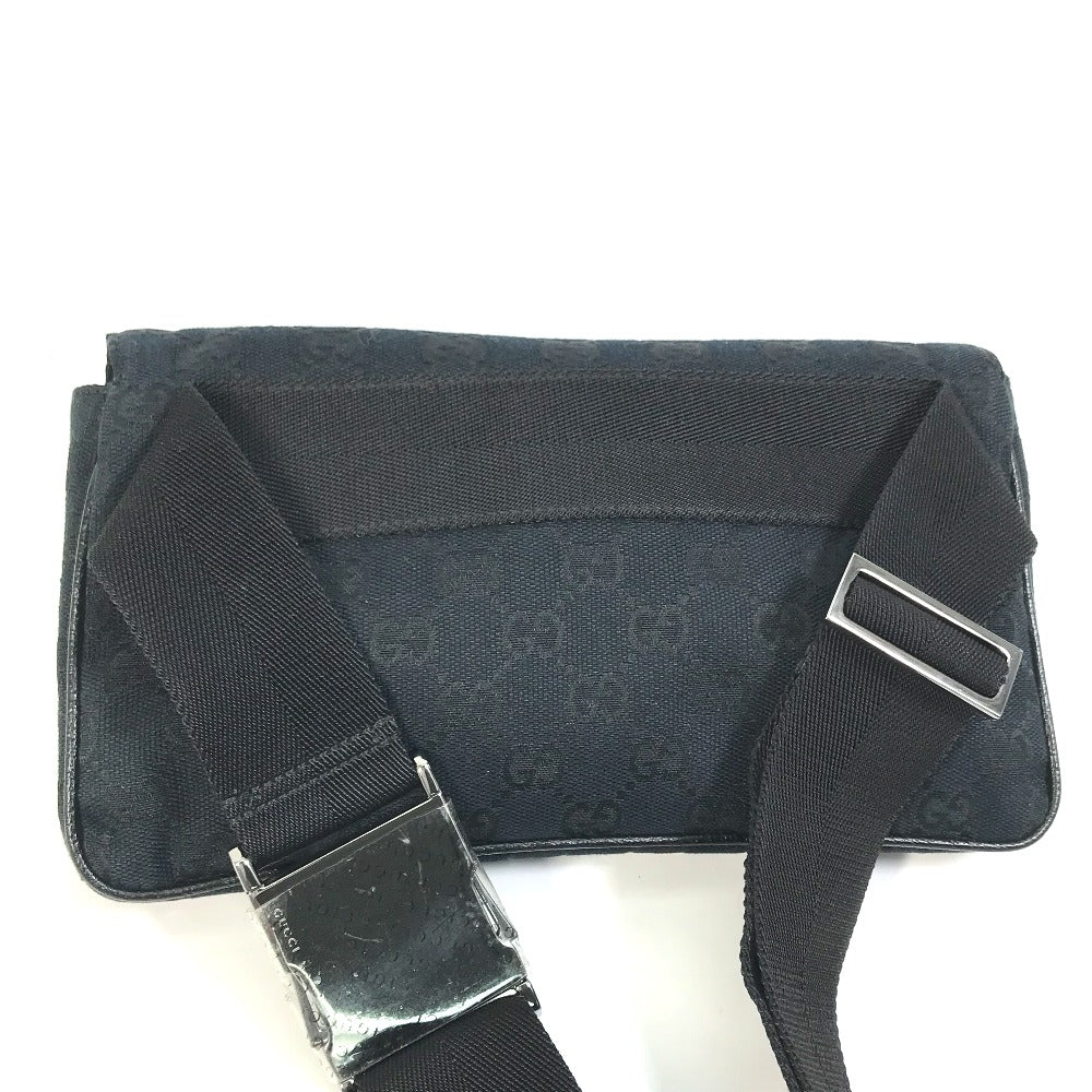 GUCCI 146304 GG Belt Bag, Body Bag, Waist Bag, GG Canvas, Men's, Black