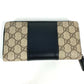 GUCCI 451249 GGスプリーム ロングウォレット ラウンドファスナー 長財布 PVC/レザー レディース ベージュ