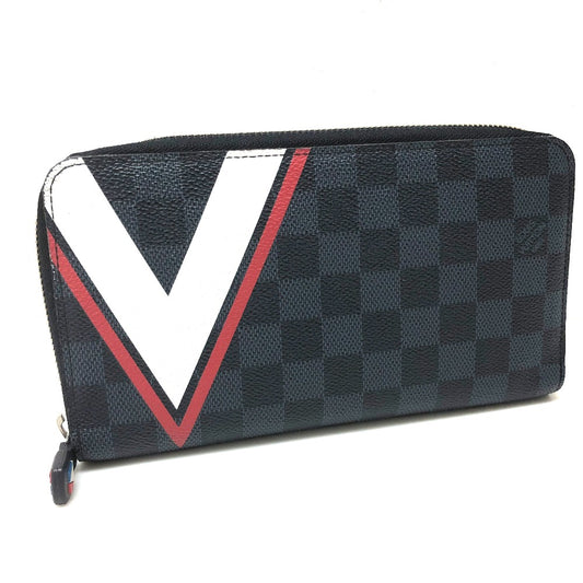 LOUIS VUITTON N64013 アメリカズカップ2017限定 ジッピー オーガナイザー ラウンドファスナー 長財布 ダミエコバルトキャンバス メンズ ネイビー系