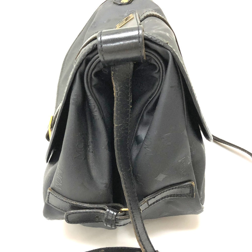 MCM 斜め掛け ロゴグラム カバン メッセンジャーバッグ ショルダーバッグ PVC/レザー レディース ブラック