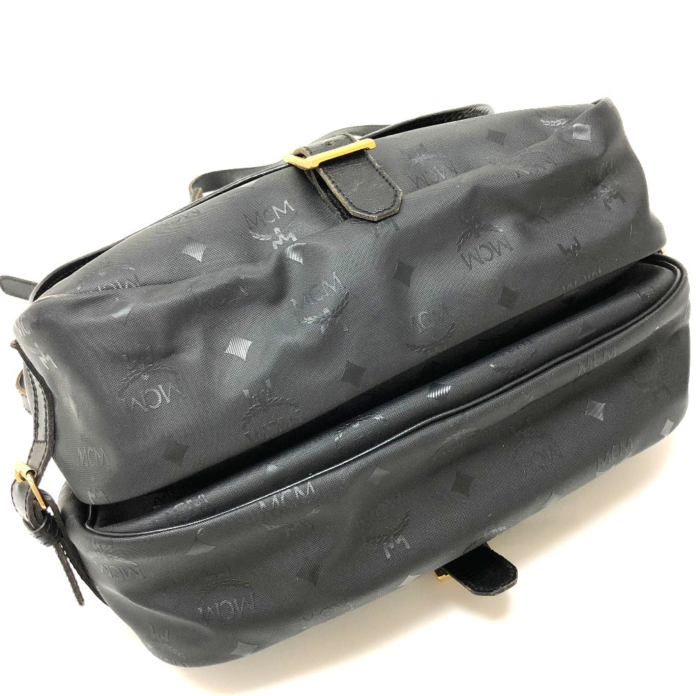 MCM 斜め掛け ロゴグラム カバン メッセンジャーバッグ ショルダーバッグ PVC/レザー レディース ブラック