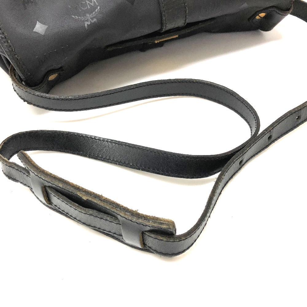 MCM 斜め掛け ロゴグラム カバン メッセンジャーバッグ ショルダーバッグ PVC/レザー レディース ブラック