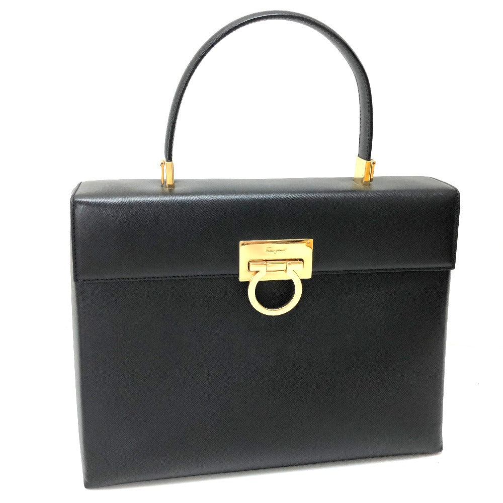 Salvatore Ferragamo ガンチーニ カバン 2WAY ハンドバッグ レザー レディース ブラック