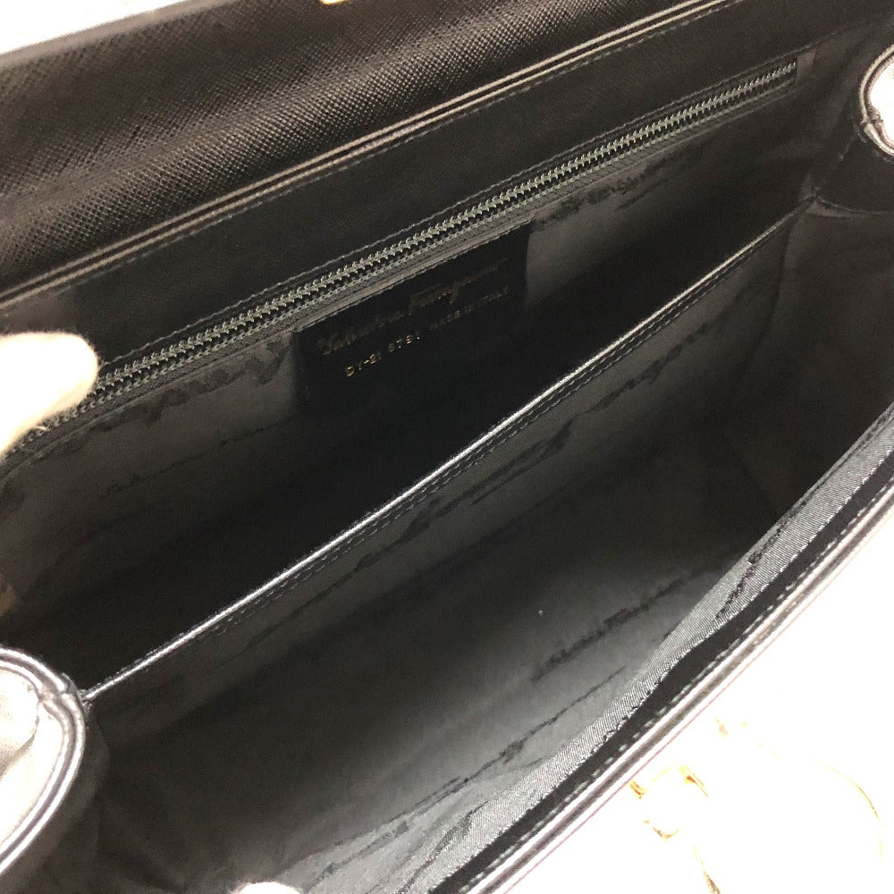 Salvatore Ferragamo ガンチーニ カバン 2WAY ハンドバッグ レザー レディース ブラック