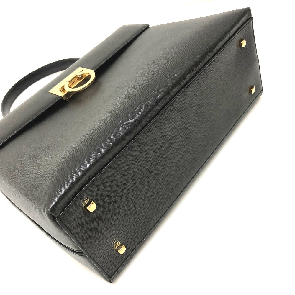 Salvatore Ferragamo ガンチーニ カバン 2WAY ハンドバッグ レザー レディース ブラック