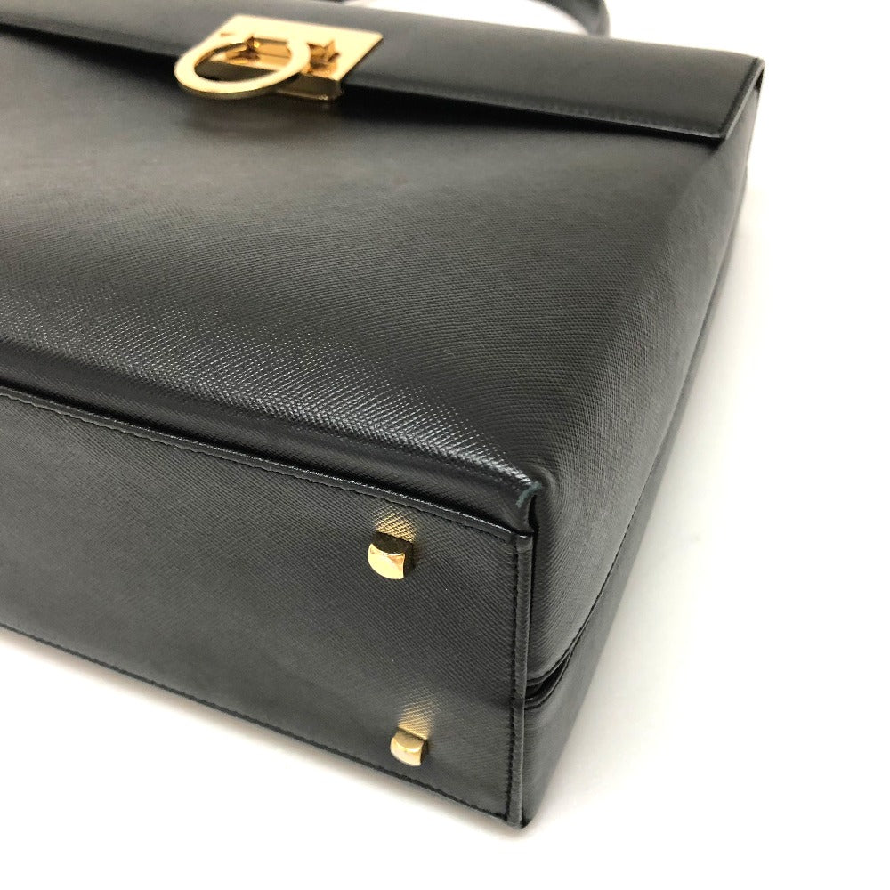 Salvatore Ferragamo ガンチーニ カバン 2WAY ハンドバッグ レザー レディース ブラック
