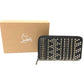 Christian Louboutin 3145073 Panettone Spike Stud Round Zip Long Wallet Leather Women's Black
