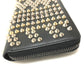 Christian Louboutin 3145073 Panettone Spike Stud Round Zip Long Wallet Leather Women's Black