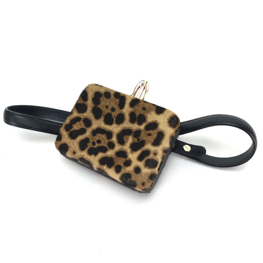Christian Louboutin 3110421 レオパード 豹柄 ヒョウ柄 DANCING QUEEN CLUTCH PONY LUX カバン ウエストポーチ ベルトバッグ ウエストバッグ レザー/ハラコ レディース ブラウン